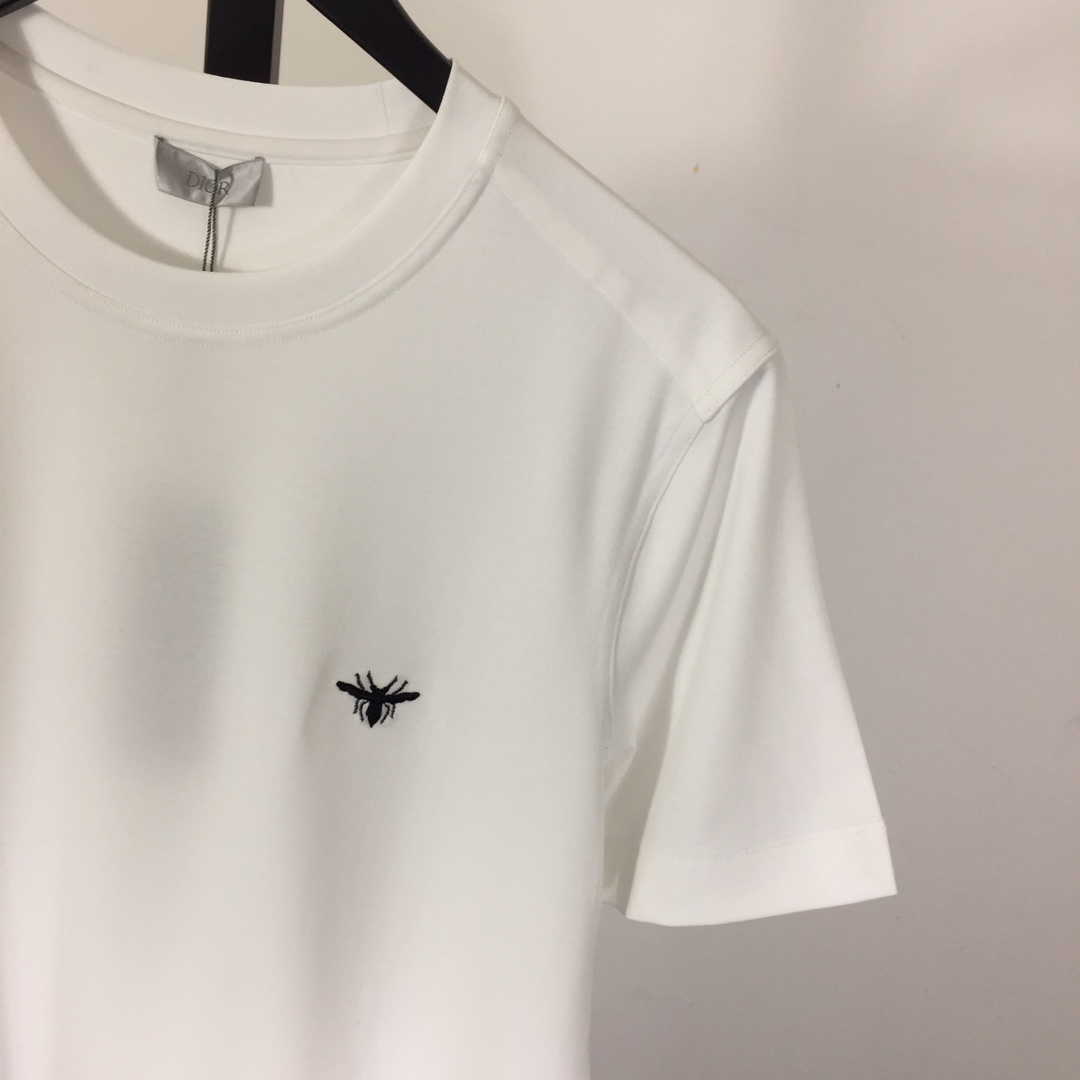 Dior Cotton T-Shirt With Bee Embroidery - DopestKickz