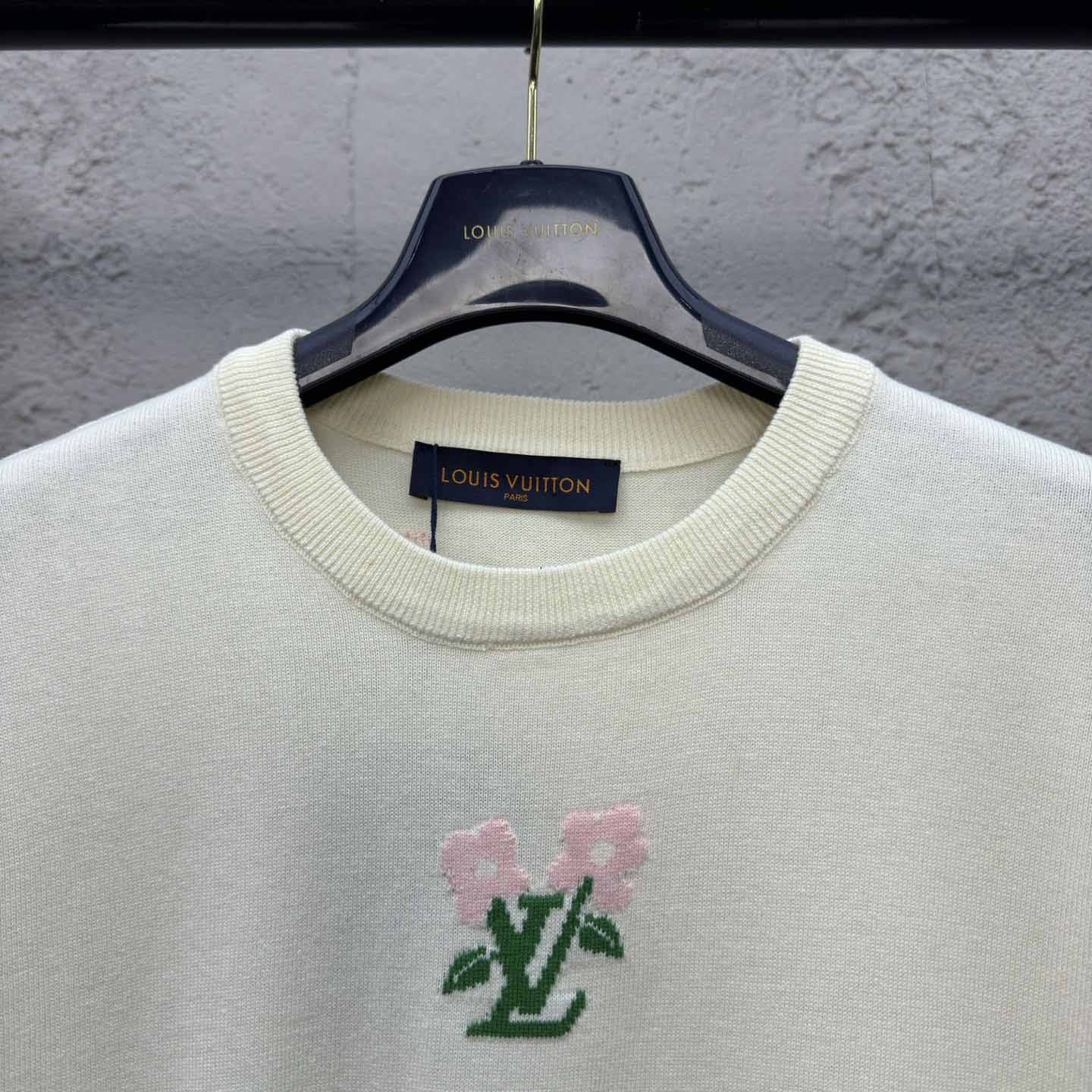 Louis Vuitton Short-Sleeved Cotton Knitted Crewneck   1AFRDI - DopestKickz