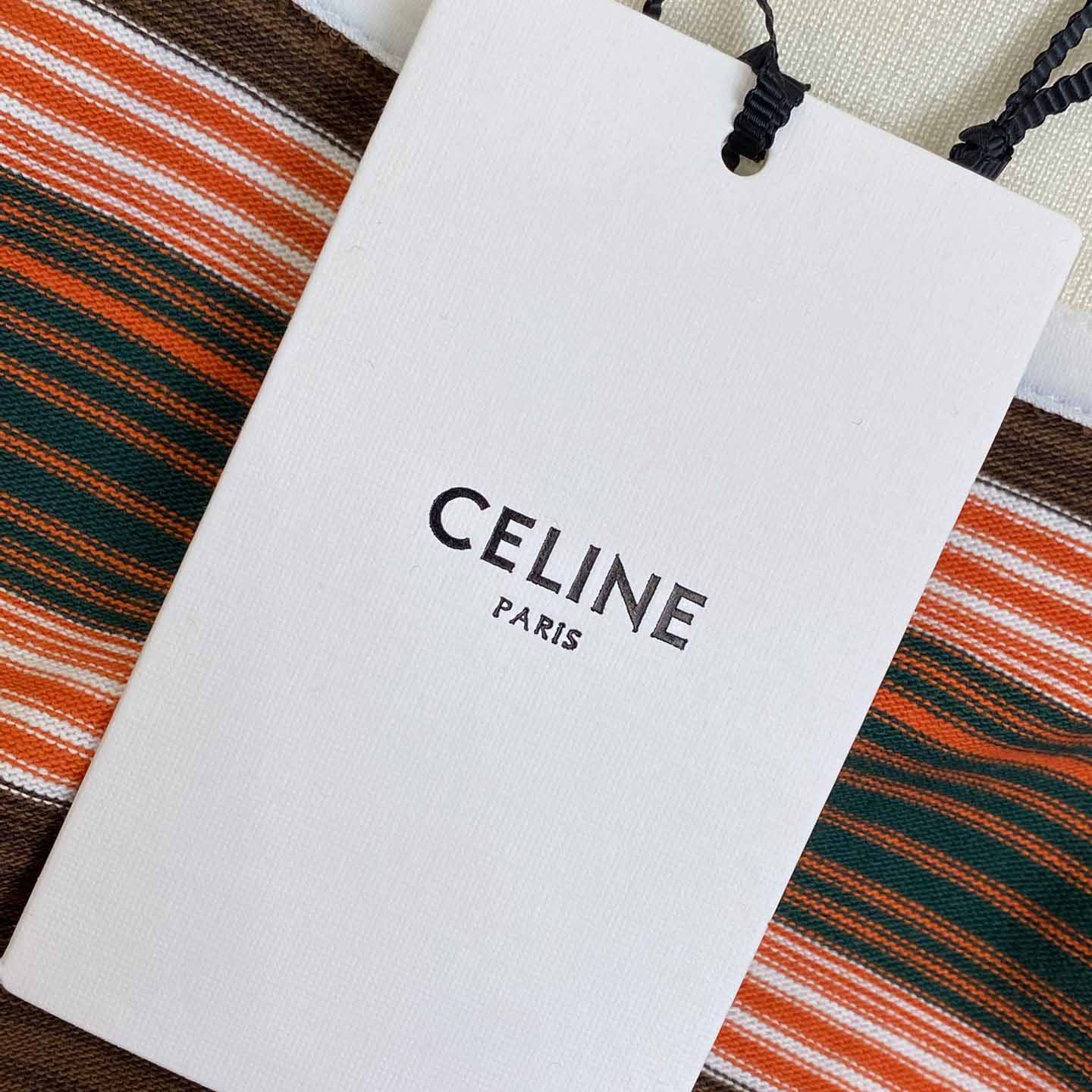 Celine Triomphe Cropped Polo Shirt In Striped Cotton - DopestKickz