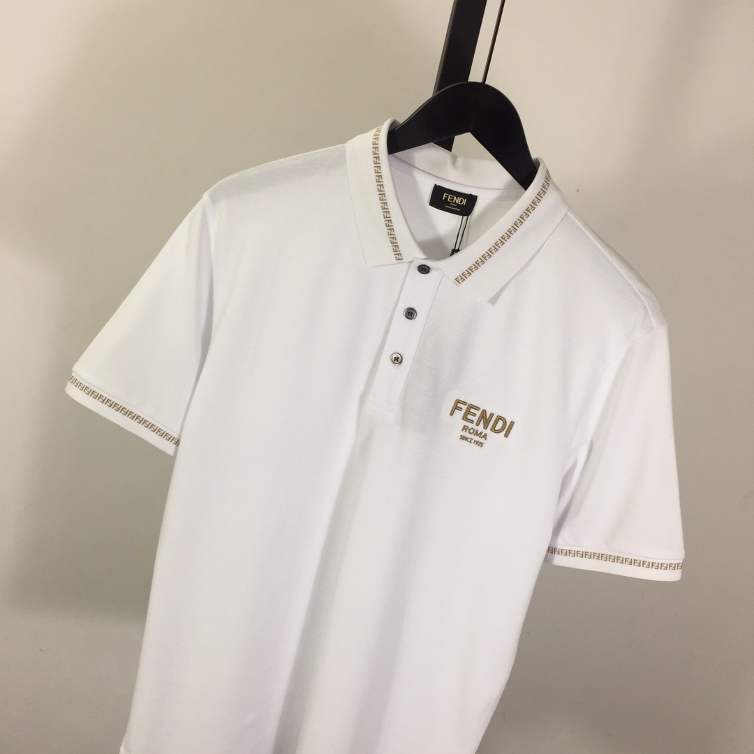 Fendi Logo Cotton Polo Shirt - DopestKickz