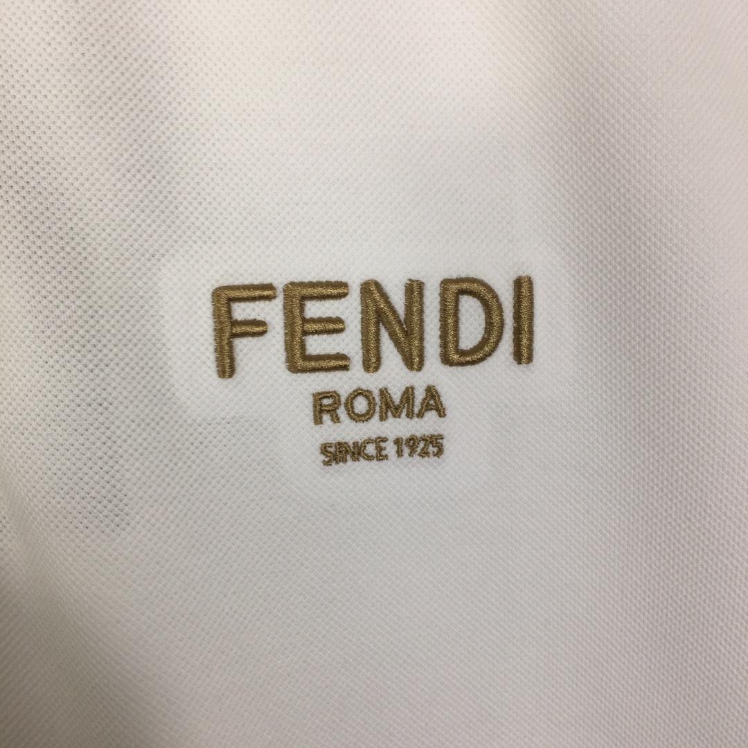 Fendi Logo Cotton Polo Shirt - DopestKickz