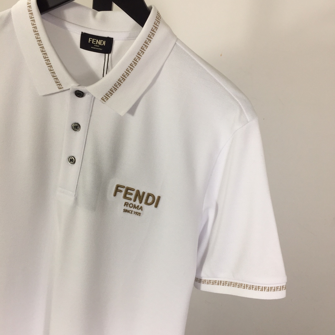 Fendi Logo Cotton Polo Shirt - DopestKickz