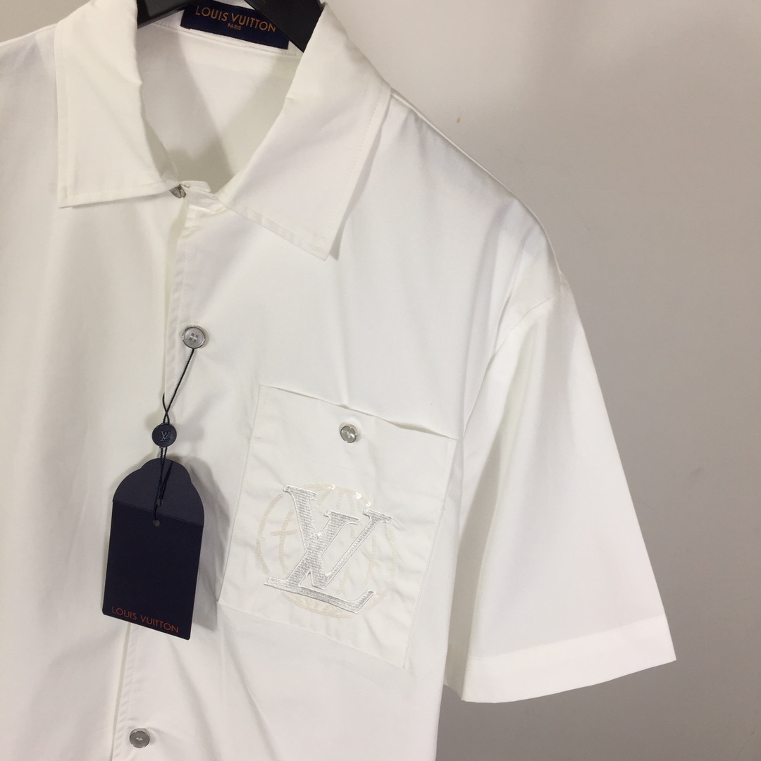 Louis Vuitton Embroidered Short-Sleeved Cotton Shirt    - DopestKickz