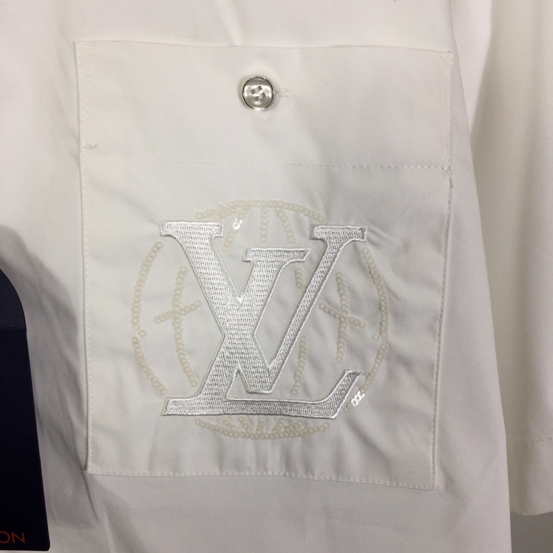 Louis Vuitton Embroidered Short-Sleeved Cotton Shirt    - DopestKickz