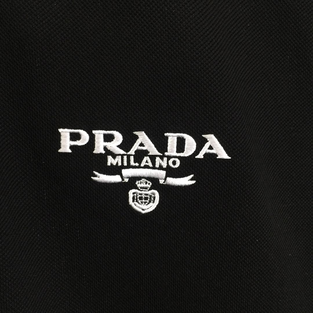 Prada Logo Cotton Polo Shirt - DopestKickz