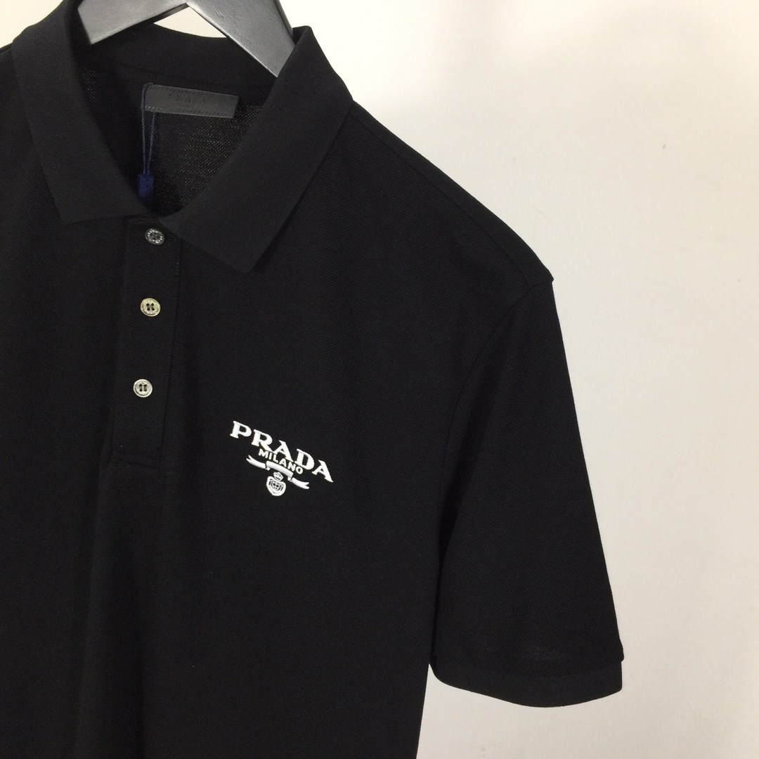 Prada Logo Cotton Polo Shirt - DopestKickz