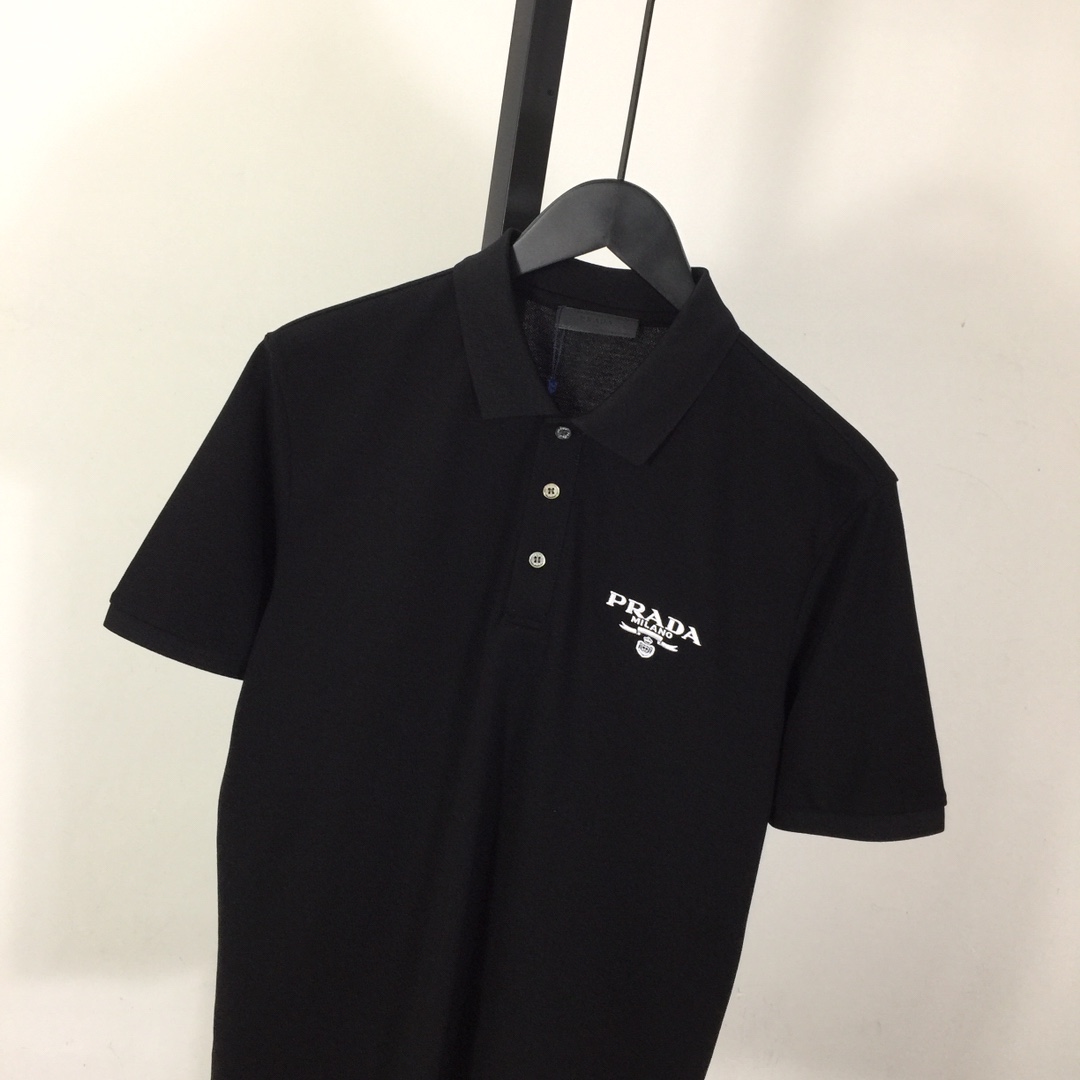 Prada Logo Cotton Polo Shirt - DopestKickz