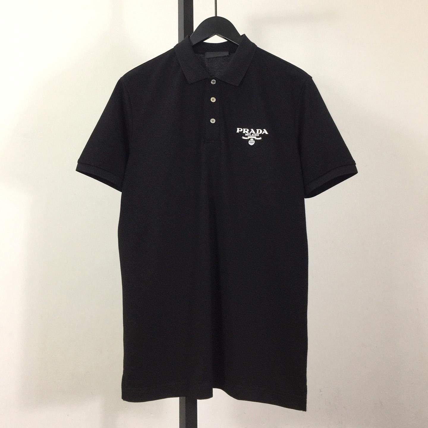 Prada Logo Cotton Polo Shirt - DopestKickz
