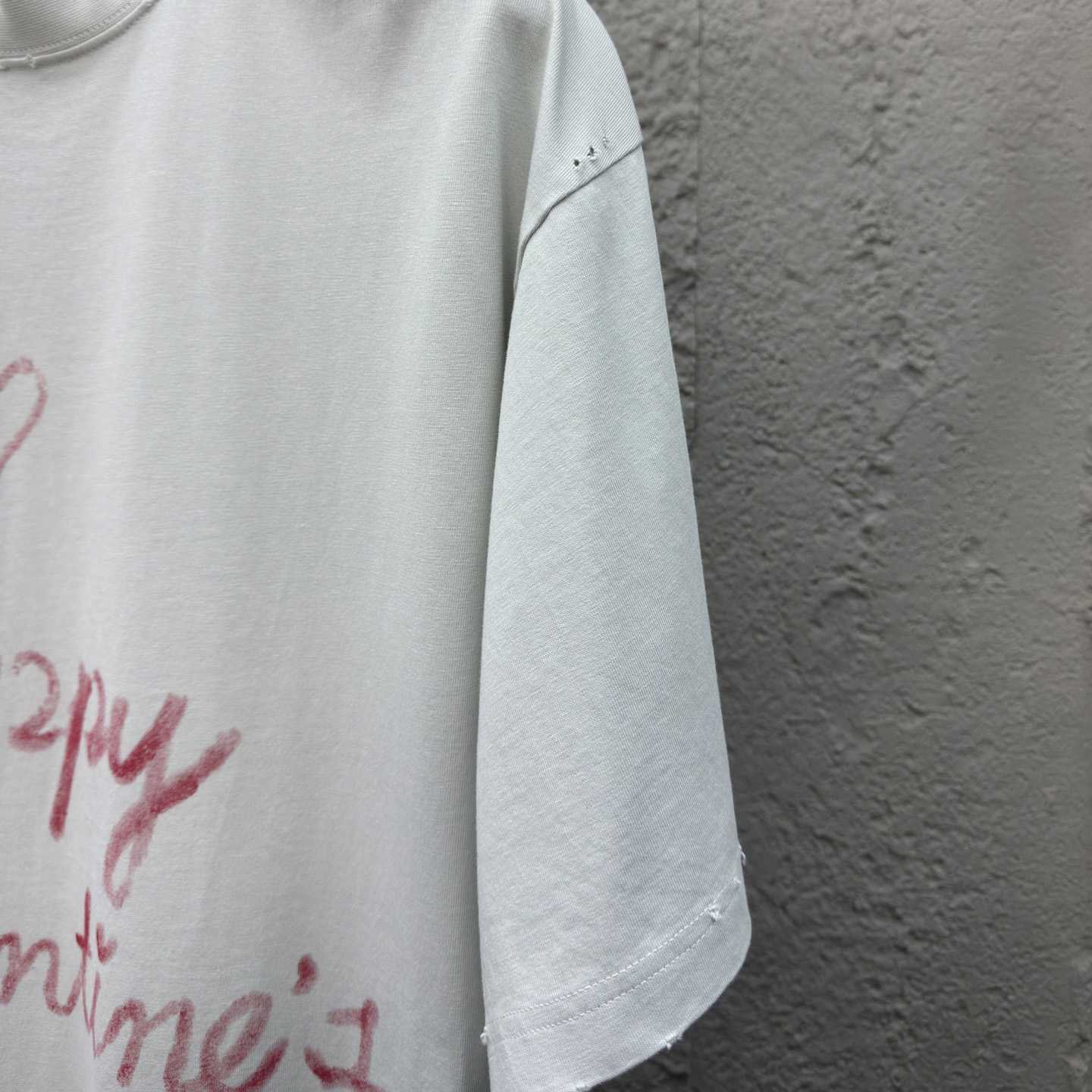 Balenciaga Lipstick Valentines T-Shirt Small Fit In Dirty White Tubular Jersey - DopestKickz