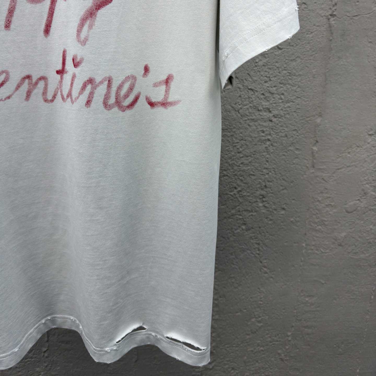 Balenciaga Lipstick Valentines T-Shirt Small Fit In Dirty White Tubular Jersey - DopestKickz