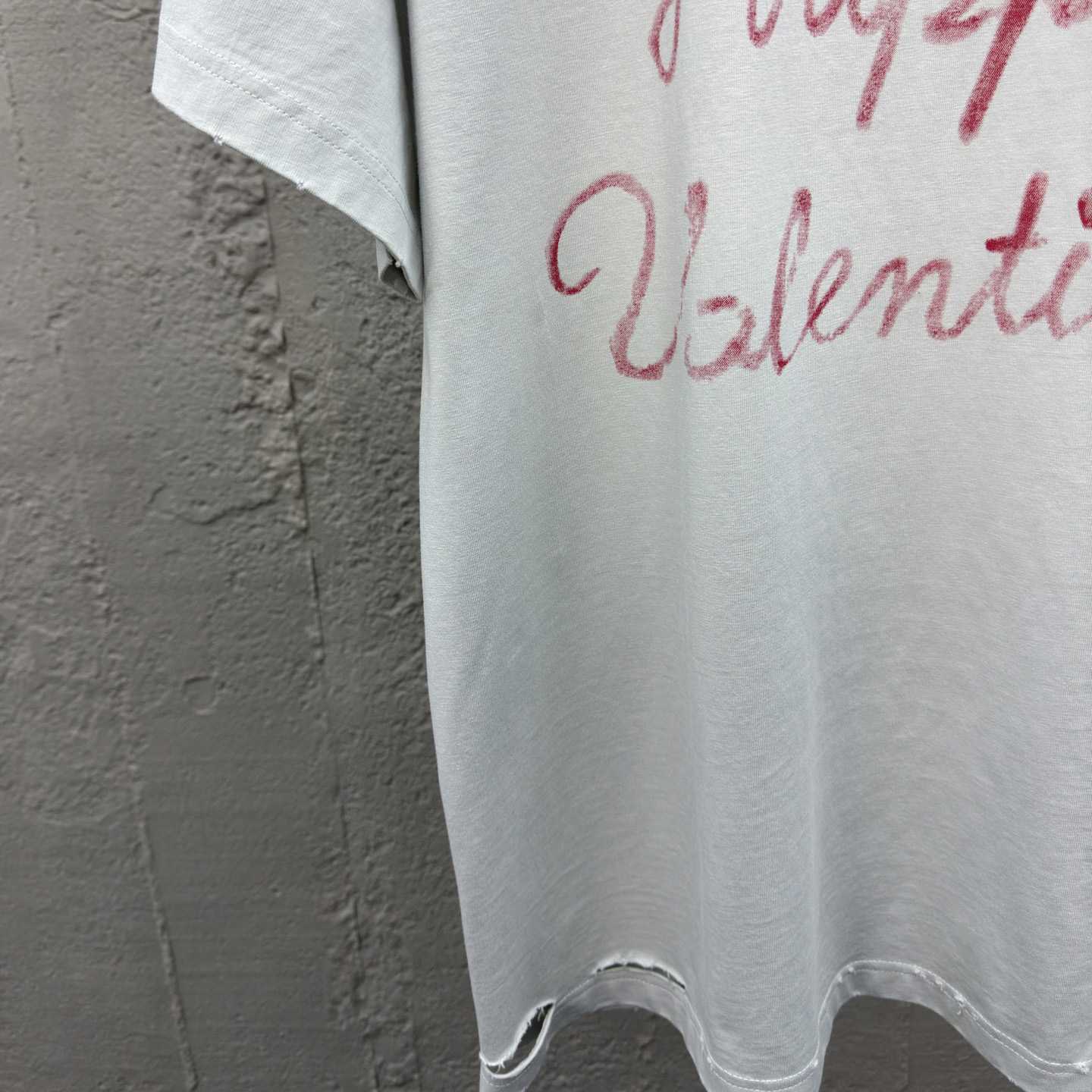 Balenciaga Lipstick Valentines T-Shirt Small Fit In Dirty White Tubular Jersey - DopestKickz