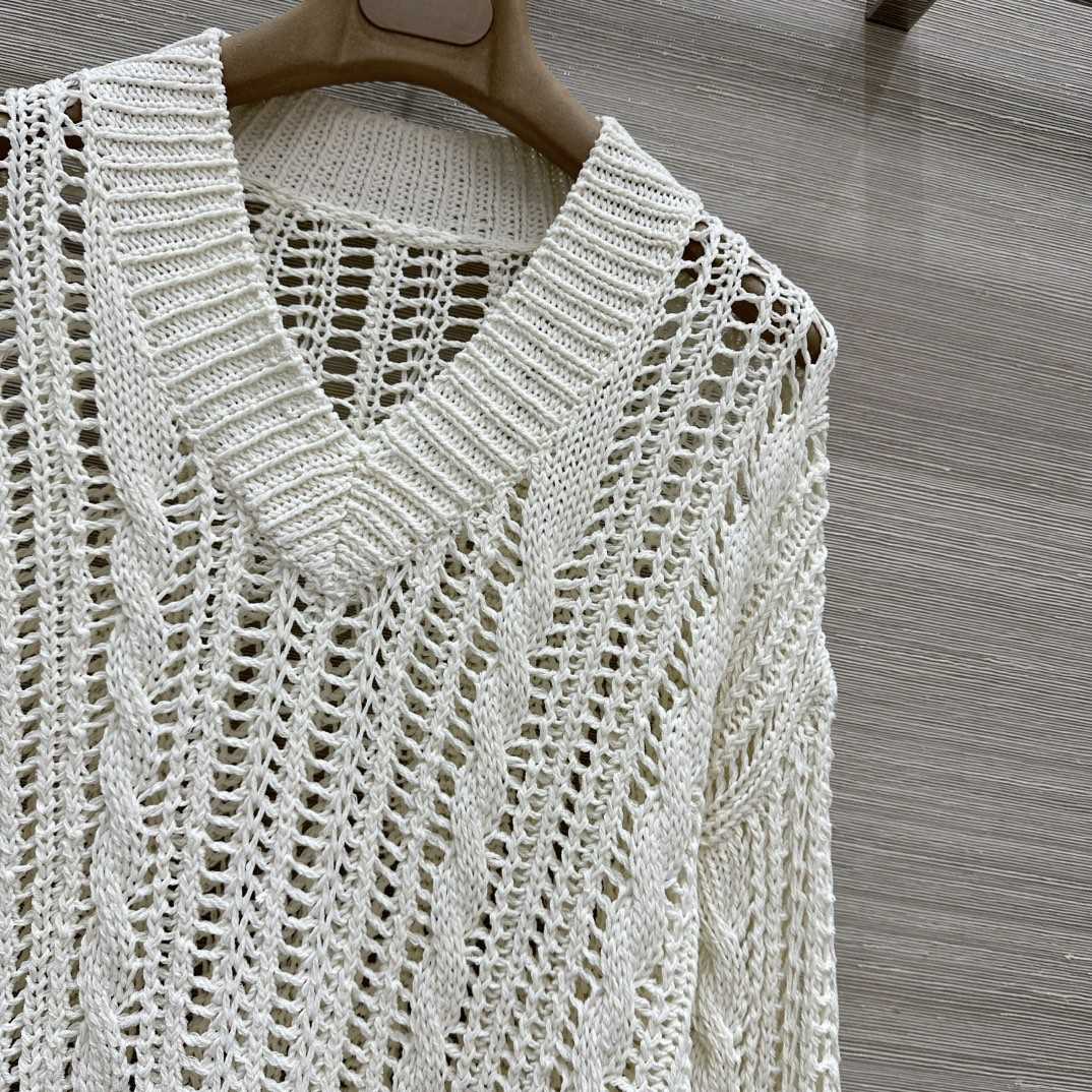 Brunello Cucinelli Jute And Cotton Cable & Mesh Sweater - DopestKickz