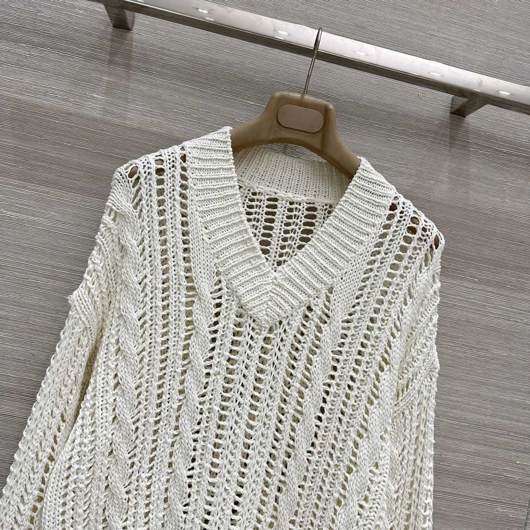 Brunello Cucinelli Jute And Cotton Cable & Mesh Sweater - DopestKickz