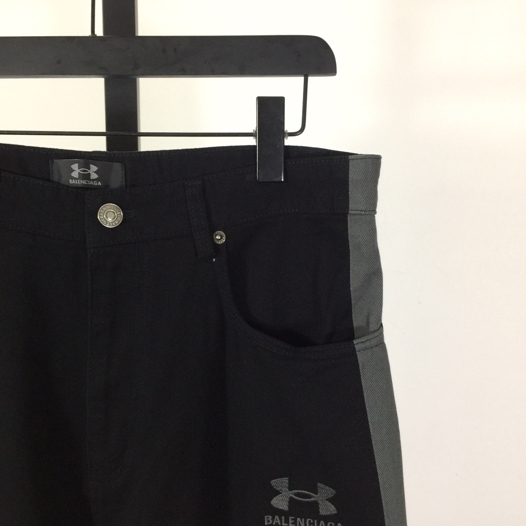Balenciaga Under Armour® Tracksuit Denim Pants In Black  - DopestKickz