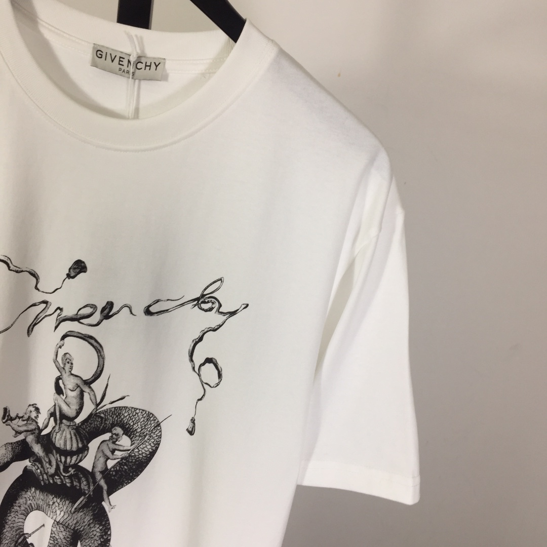Givenchy T-shirt In Cotton With Chandelier And Snake Print - DopestKickz