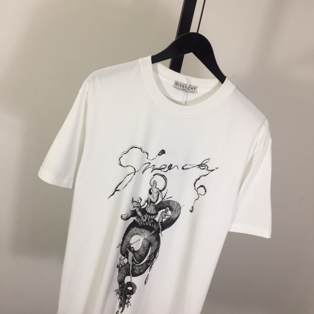 Givenchy T-shirt In Cotton With Chandelier And Snake Print - DopestKickz