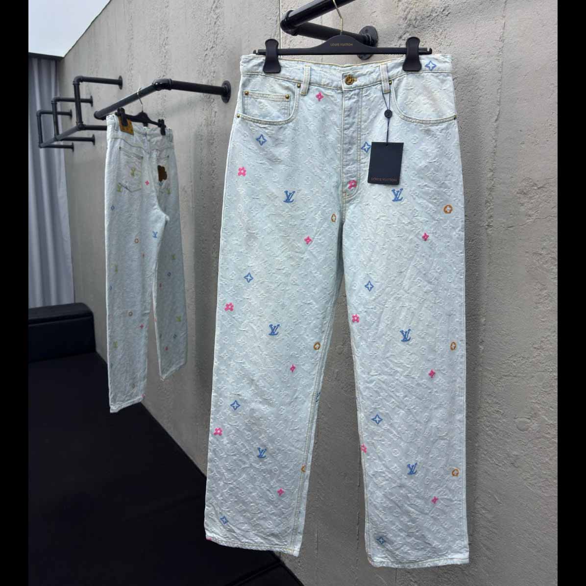 Louis Vuitton x Tyler The Creator Monogram Dnim Pants - DopestKickz