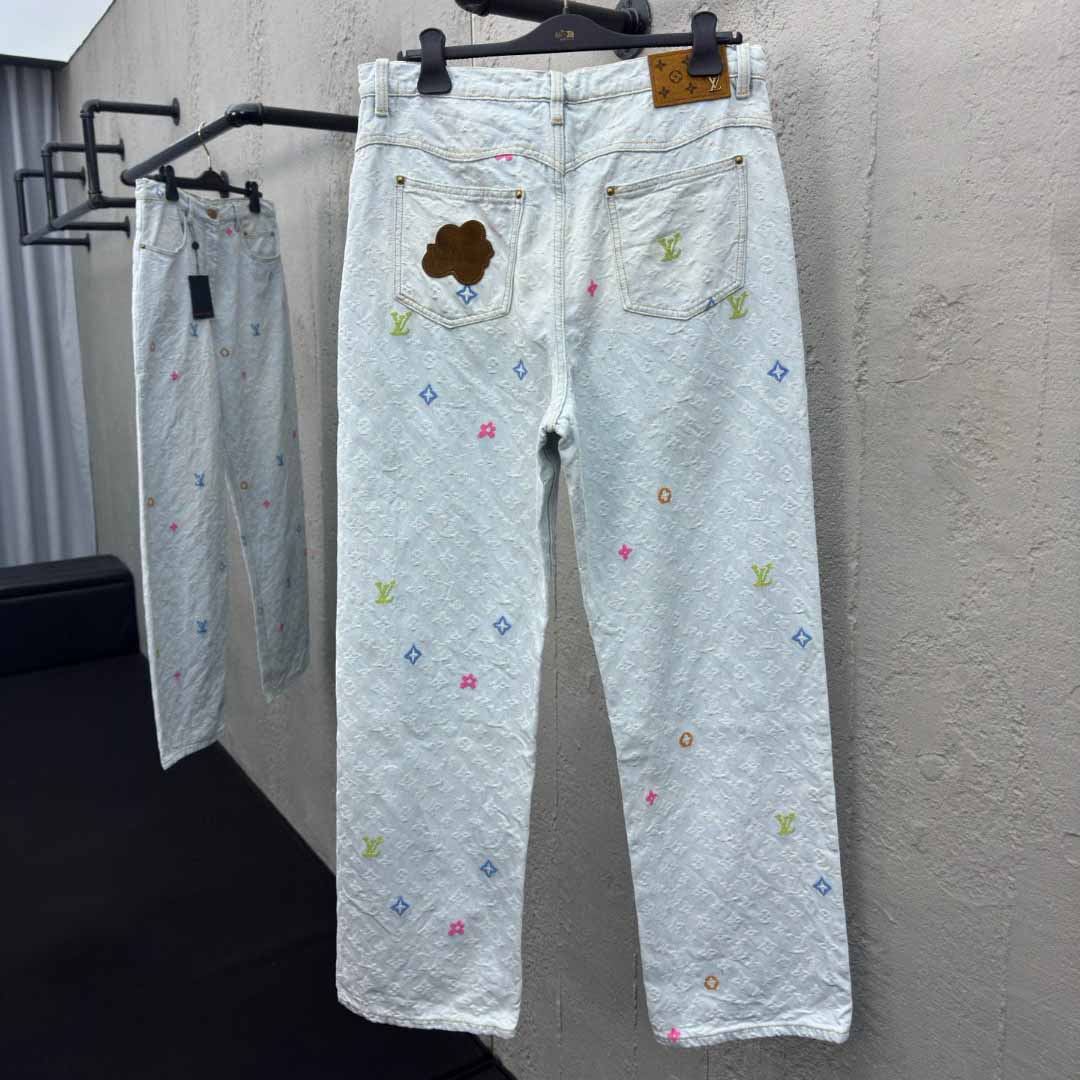 Louis Vuitton x Tyler The Creator Monogram Dnim Pants - DopestKickz