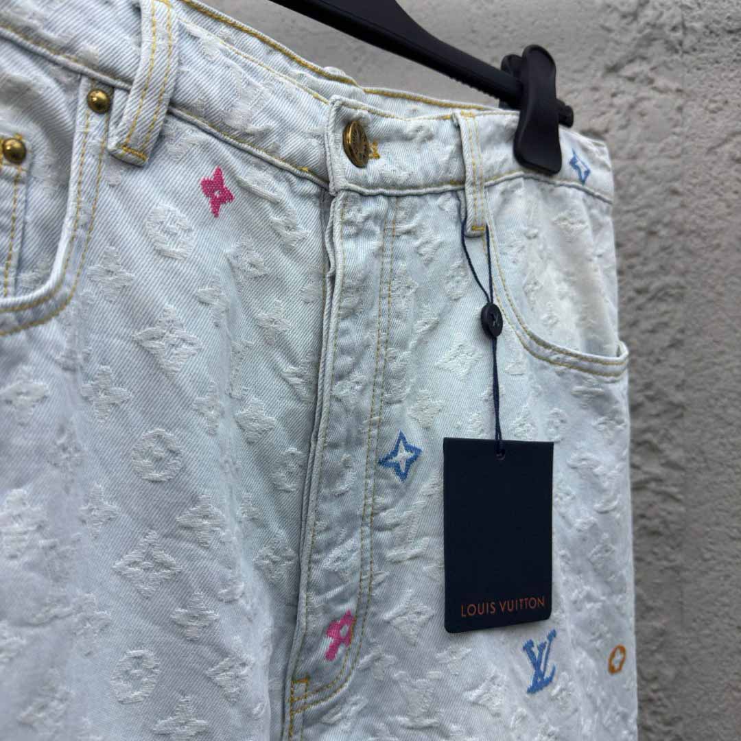 Louis Vuitton x Tyler The Creator Monogram Dnim Pants - DopestKickz
