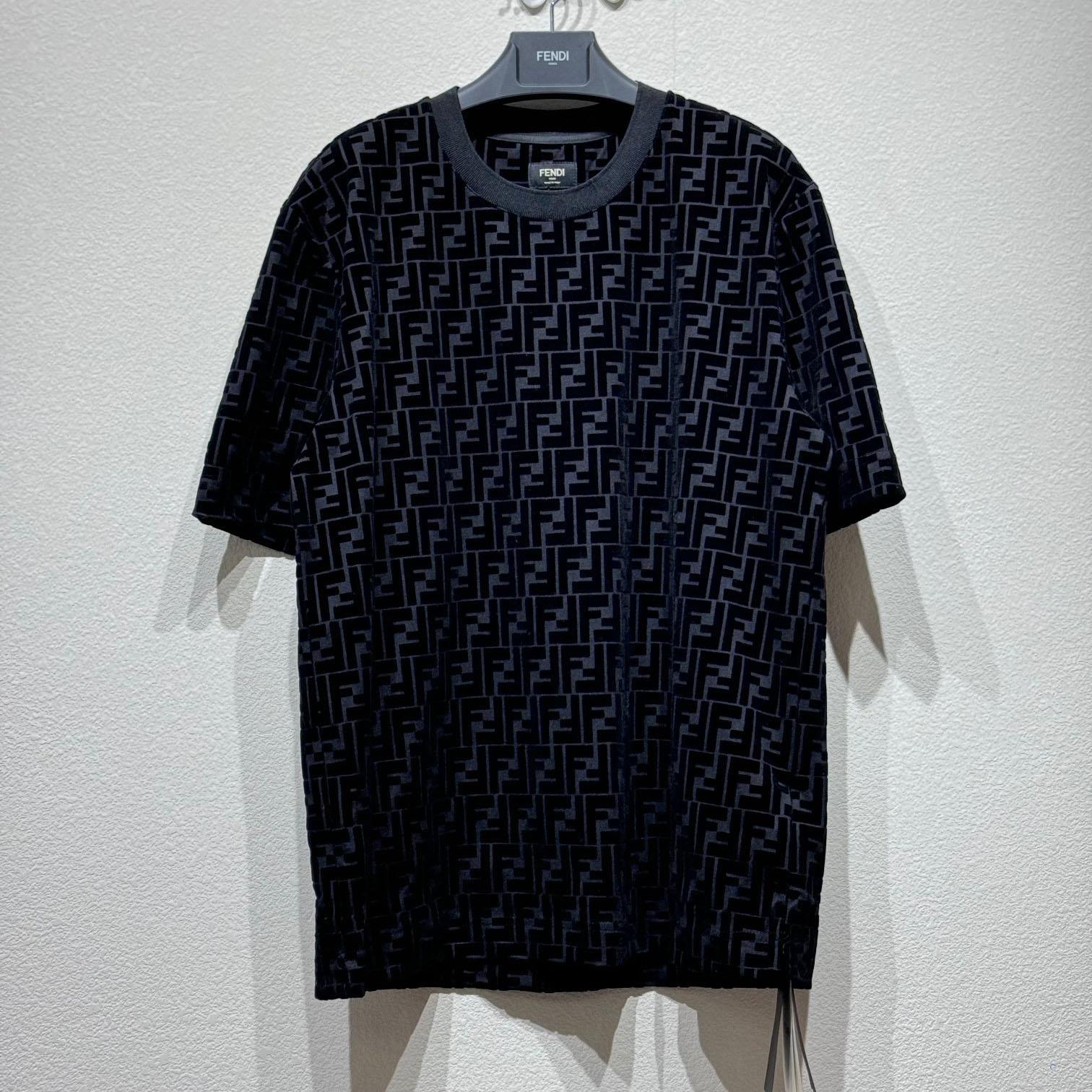 Fendi T-shirt In Black Piqué - DopestKickz