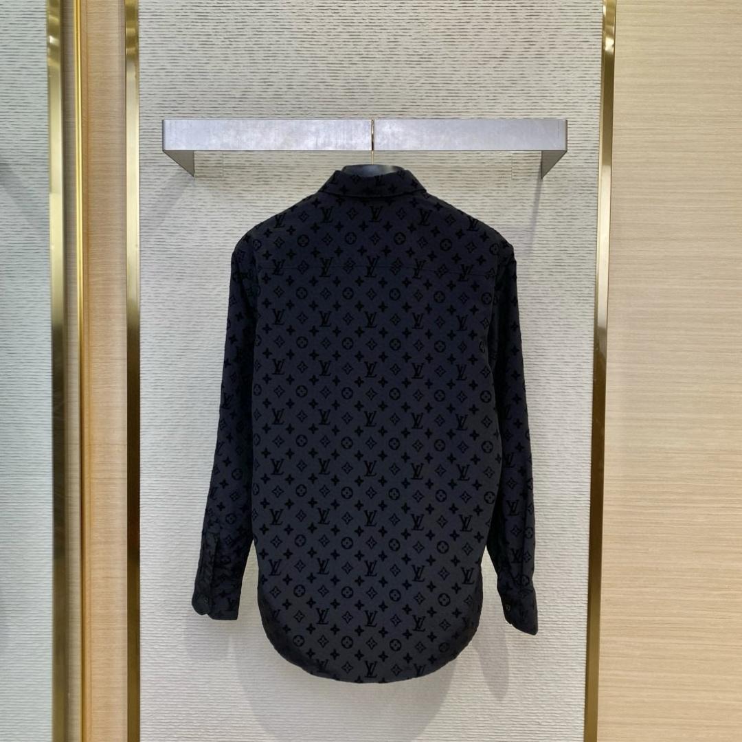 Louis Vuitton Flocked  Monogram Long-Sleeved Shirt - DopestKickz