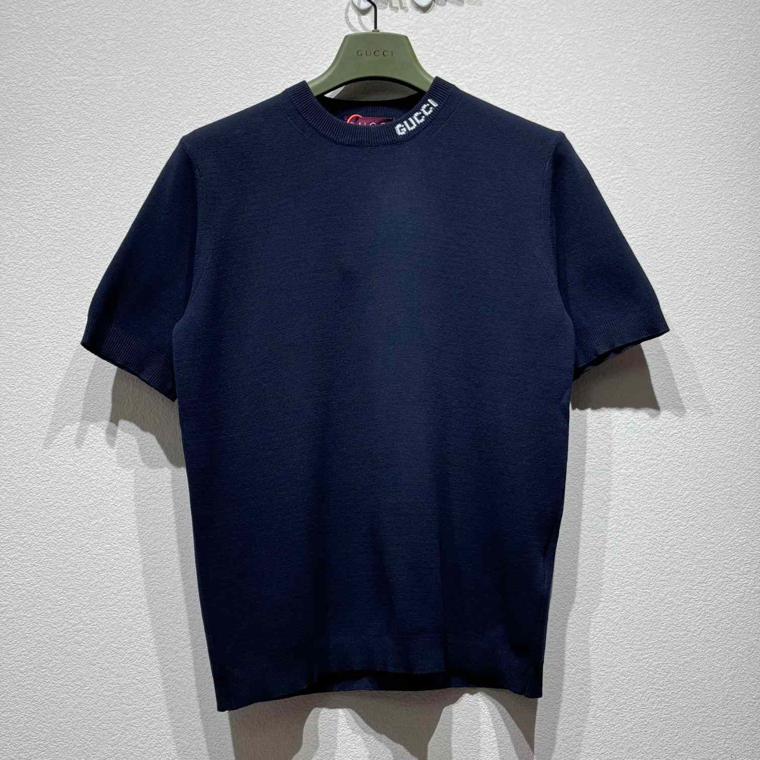Gucci Silk Cotton T-shirt With Gucci Intarsia - DopestKickz