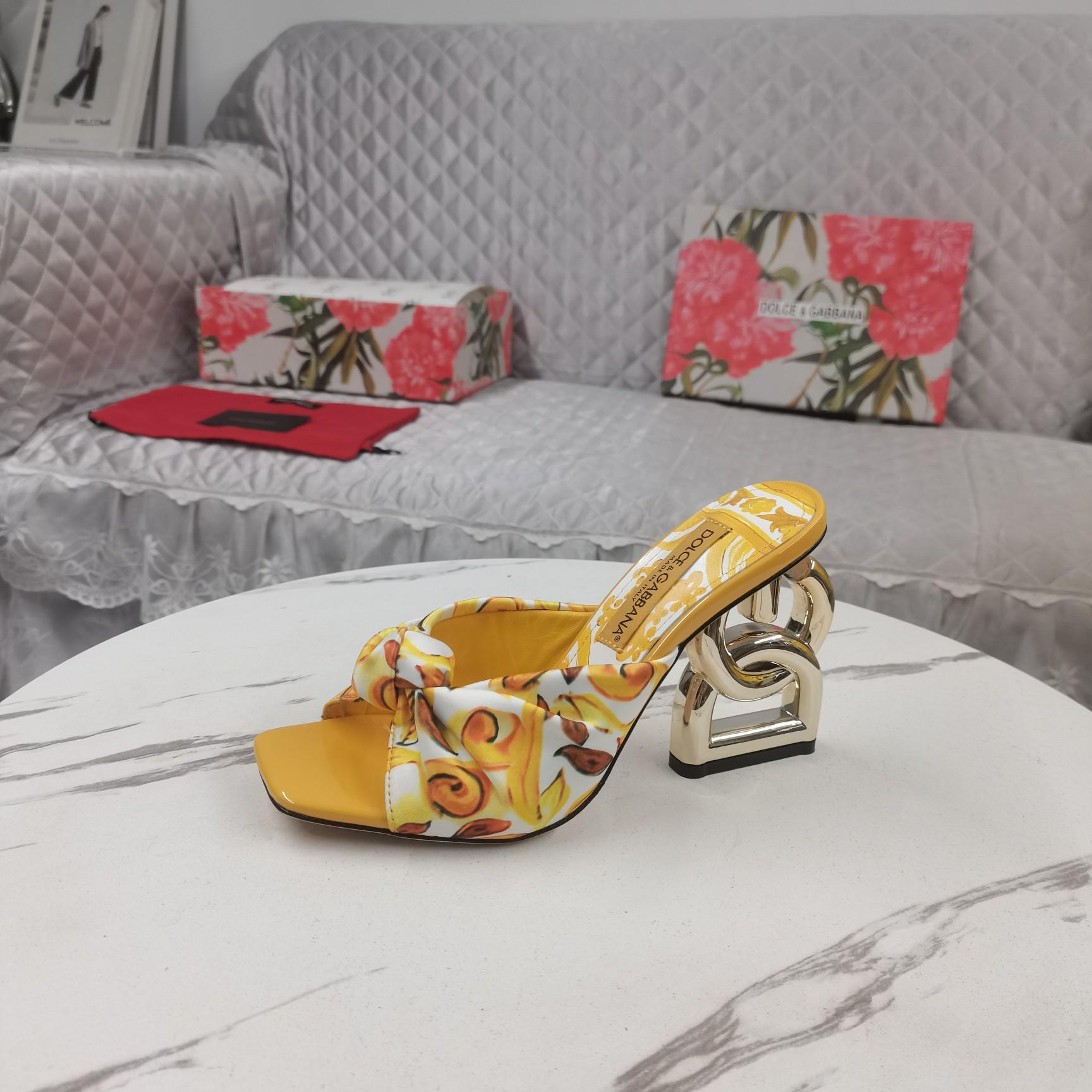 Dolce & Gabbana Printed Silk Twill DG Pop Sandals - DopestKickz