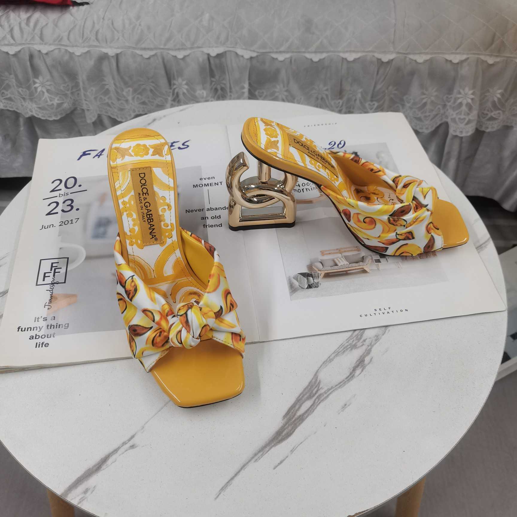 Dolce & Gabbana Printed Silk Twill DG Pop Sandals - DopestKickz