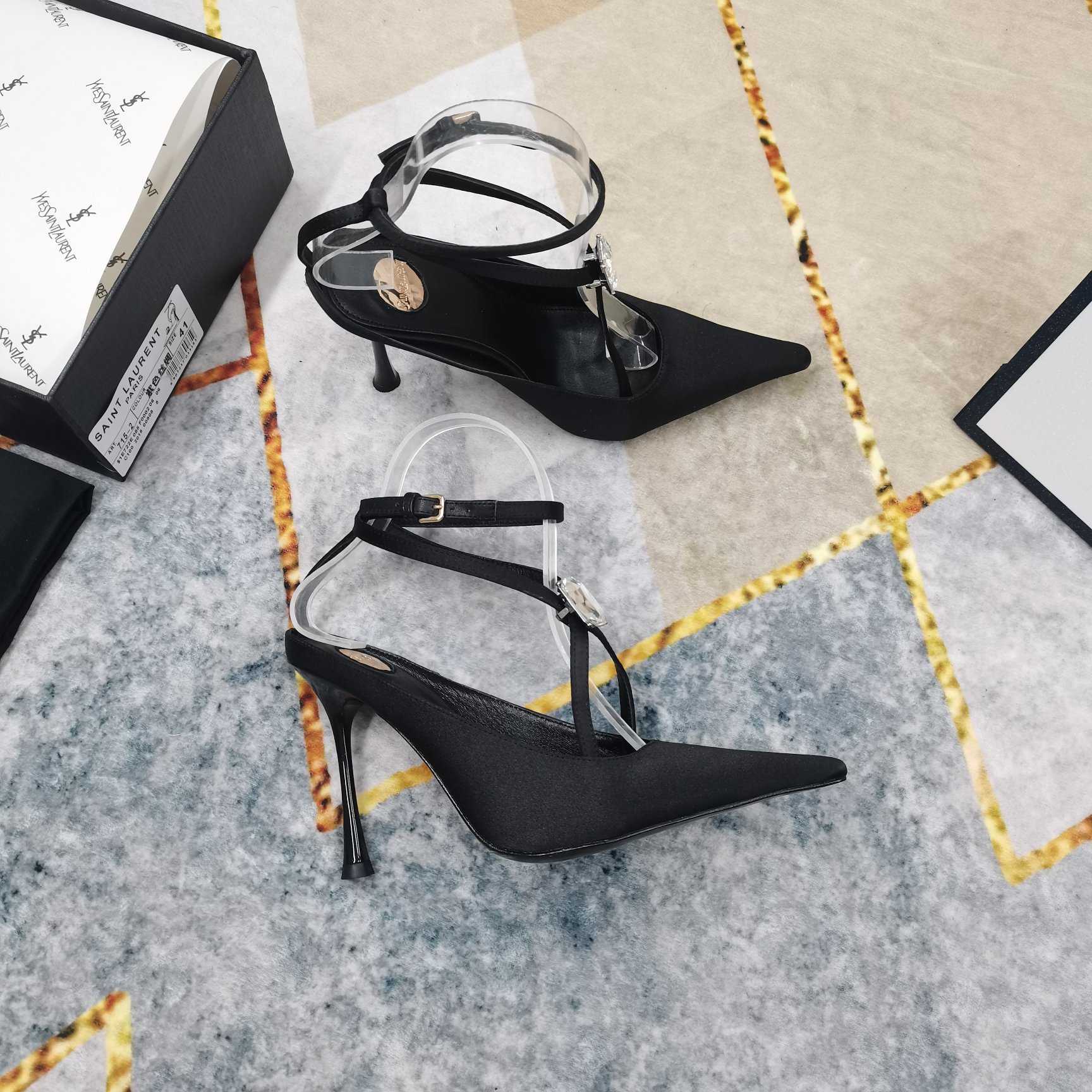 Saint Laurent Harlow Pumps In Satin Crepe And Crystals - DopestKickz