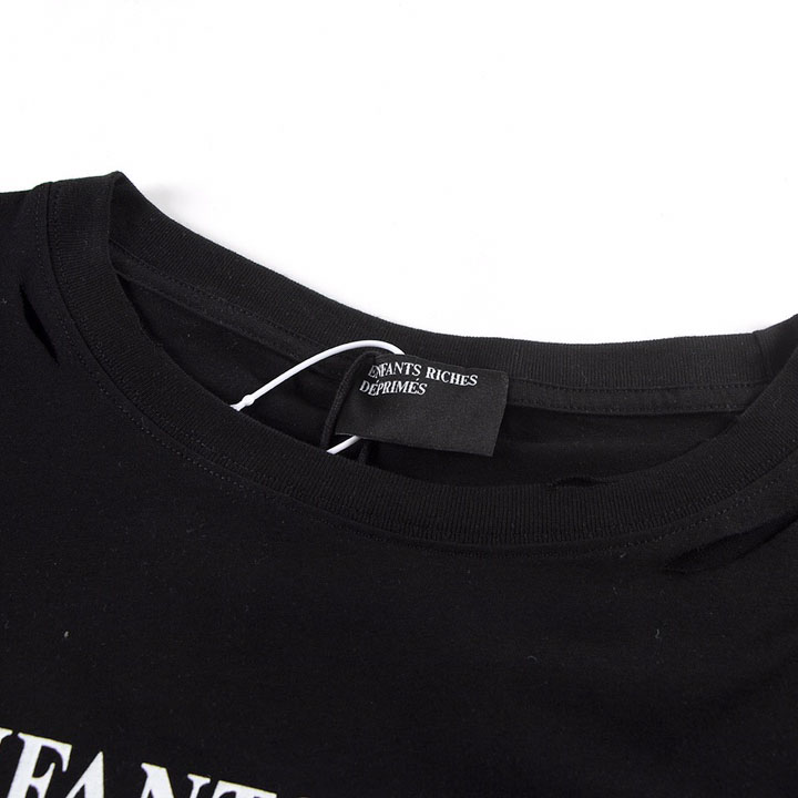 Enfants Riches Déprimés Cropped Distressed Logo-Print Cotton-Jersey - DopestKickz