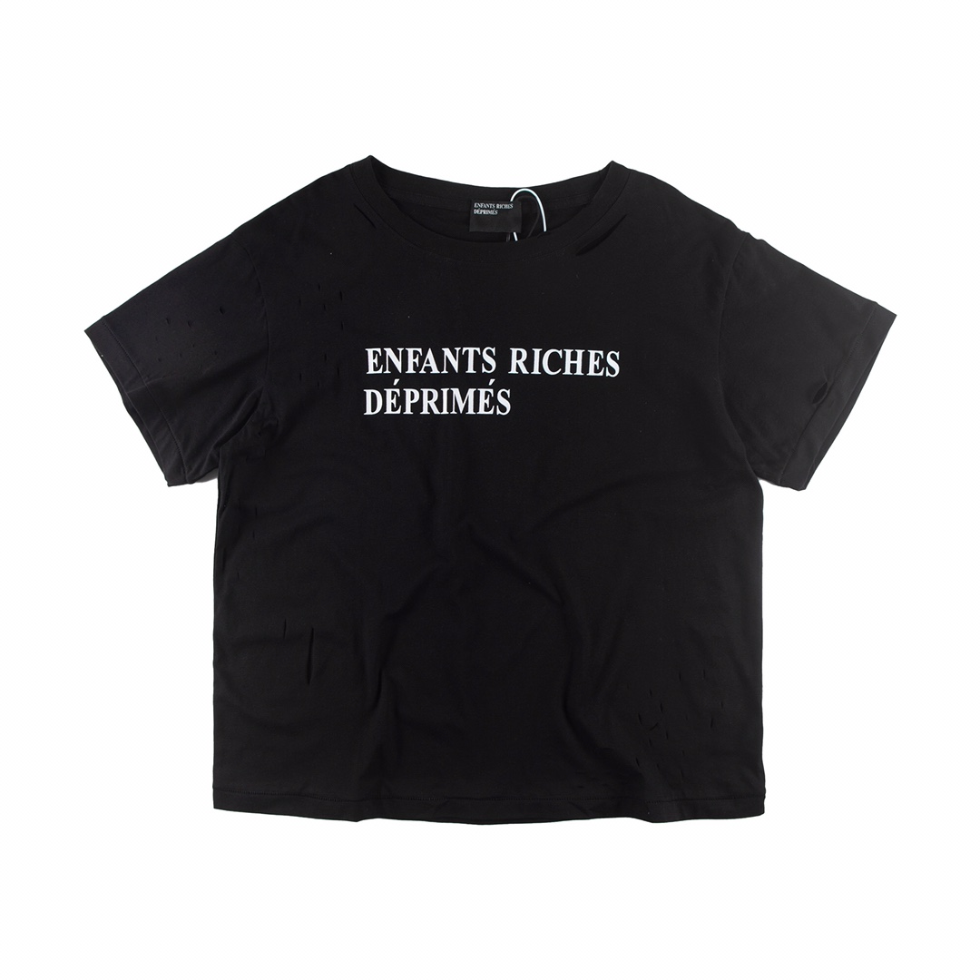 Enfants Riches Déprimés Cropped Distressed Logo-Print Cotton-Jersey - DopestKickz