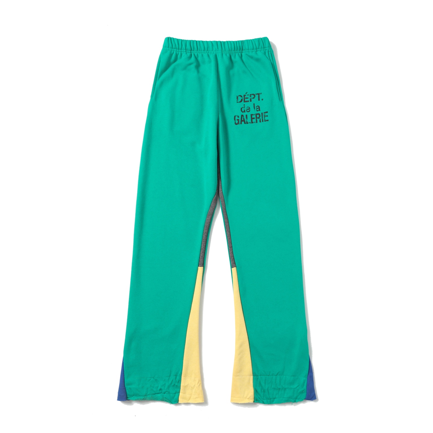 Gallery Dept. Flared Denim-Panelled Logo-Print Cotton-Jersey Sweatpants - DopestKickz