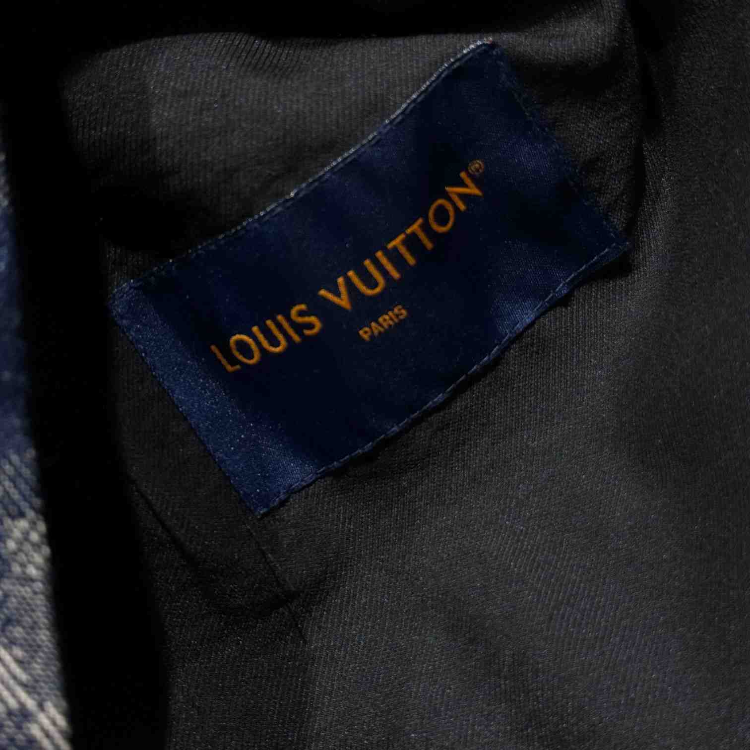 Louis Vuitton Graphic Collarless Denim Jacket   - DopestKickz