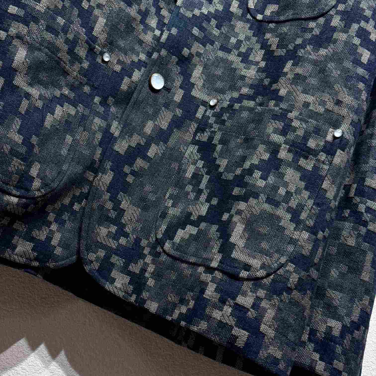 Louis Vuitton Graphic Collarless Denim Jacket   - DopestKickz