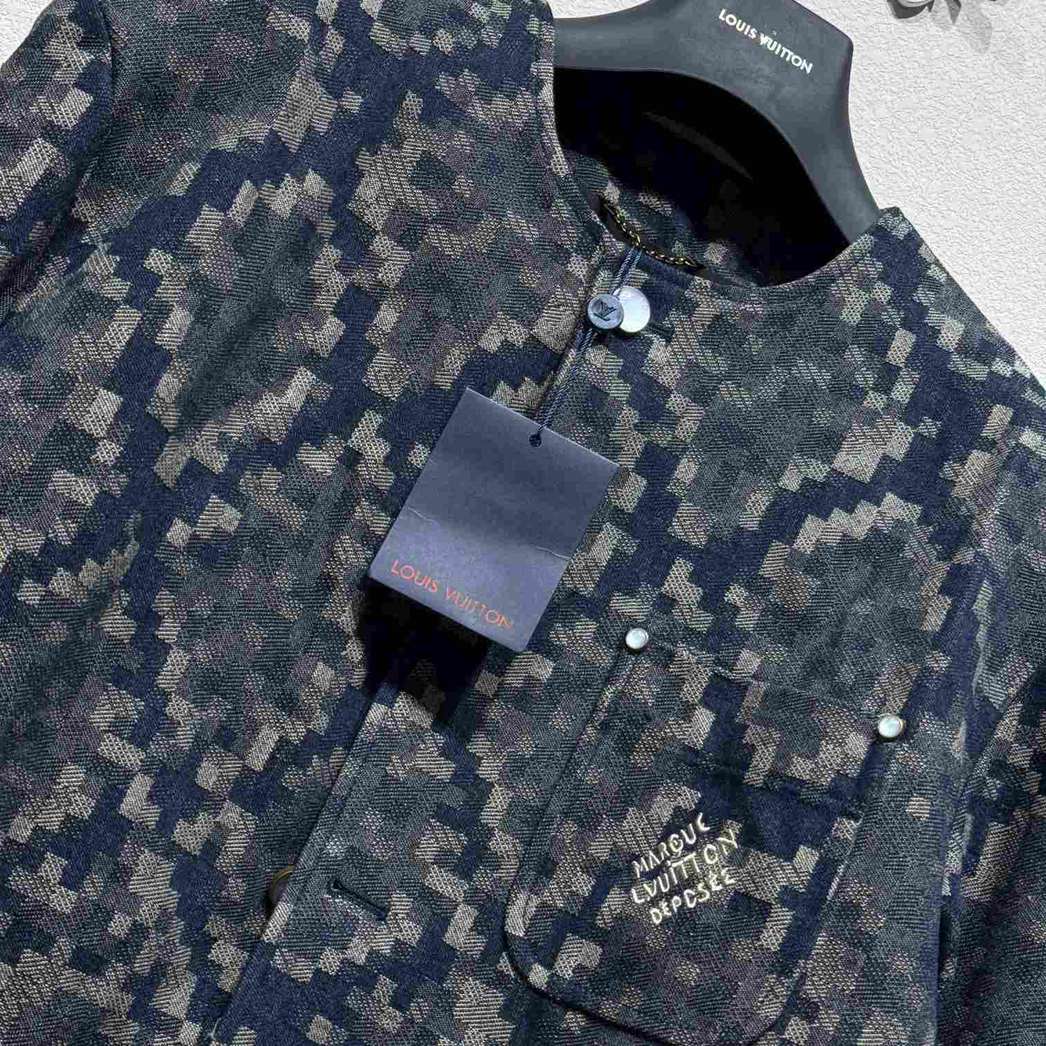 Louis Vuitton Graphic Collarless Denim Jacket   - DopestKickz