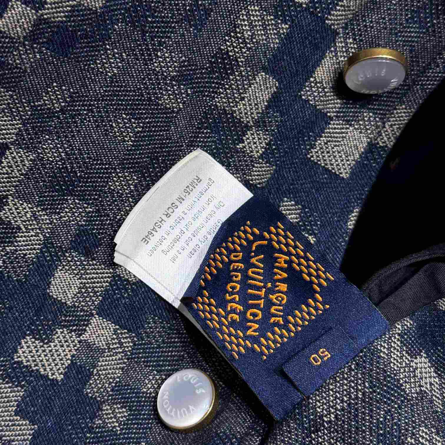 Louis Vuitton Graphic Collarless Denim Jacket   - DopestKickz