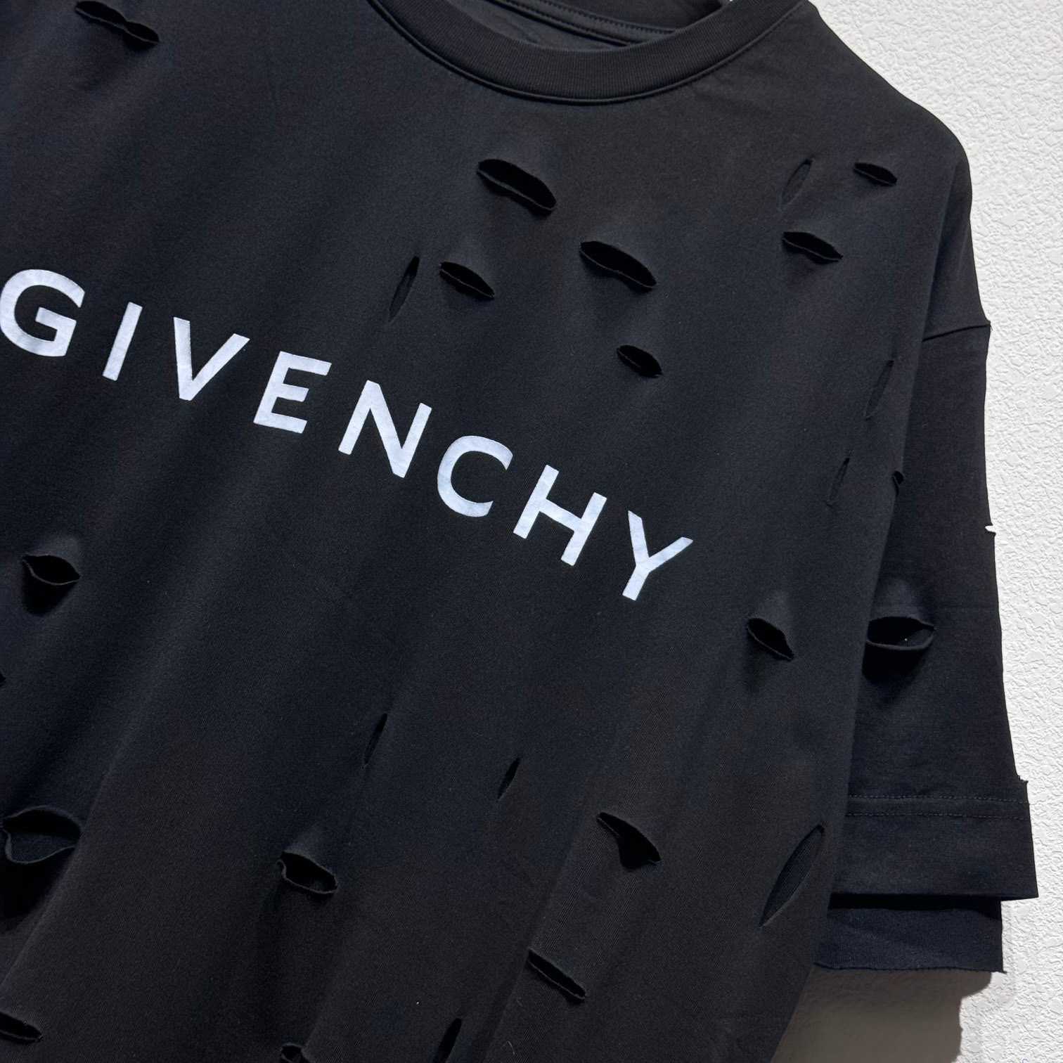 Givenchy Black Destroyed T-Shirt  - DopestKickz
