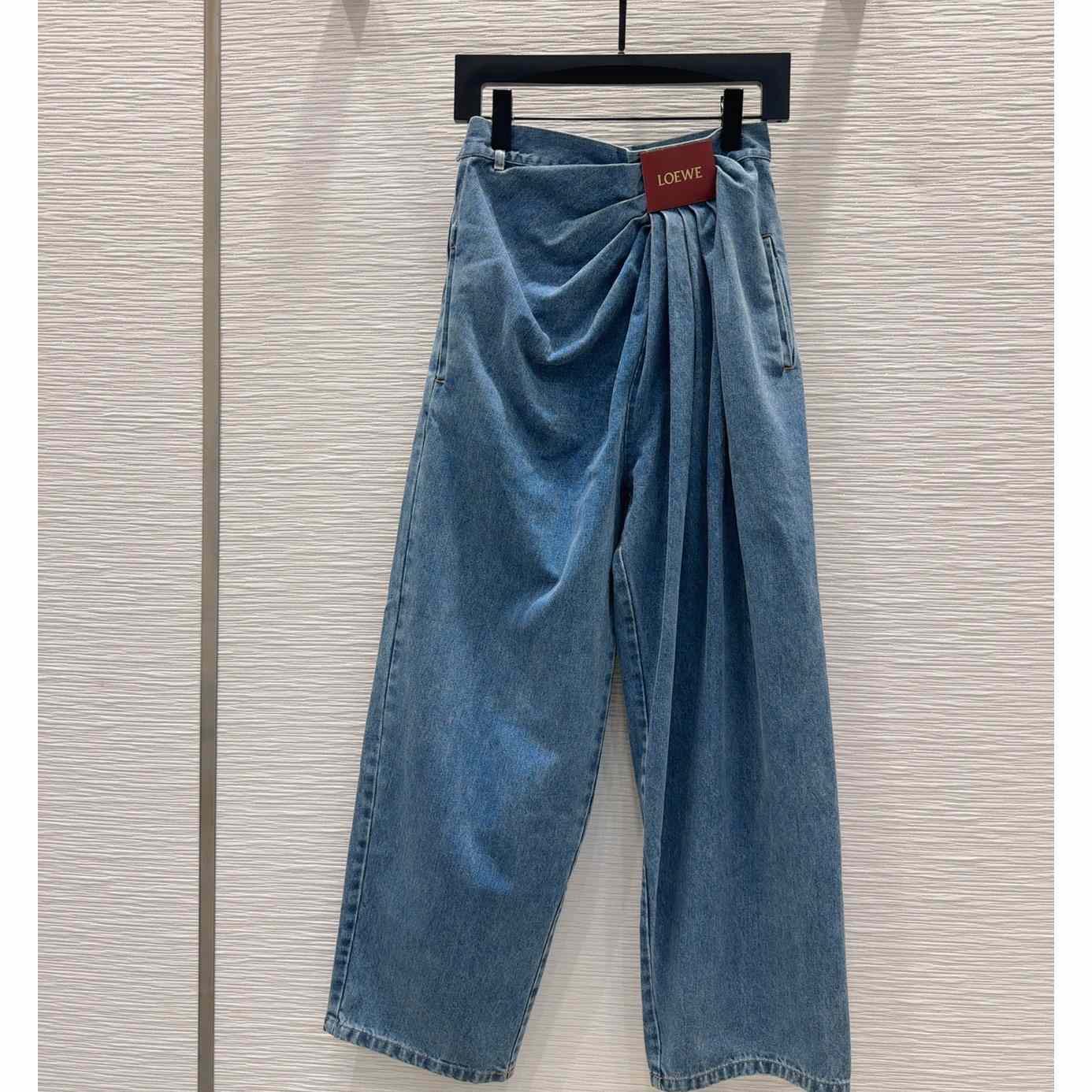 Loewe Draped Jeans In Denim - DopestKickz