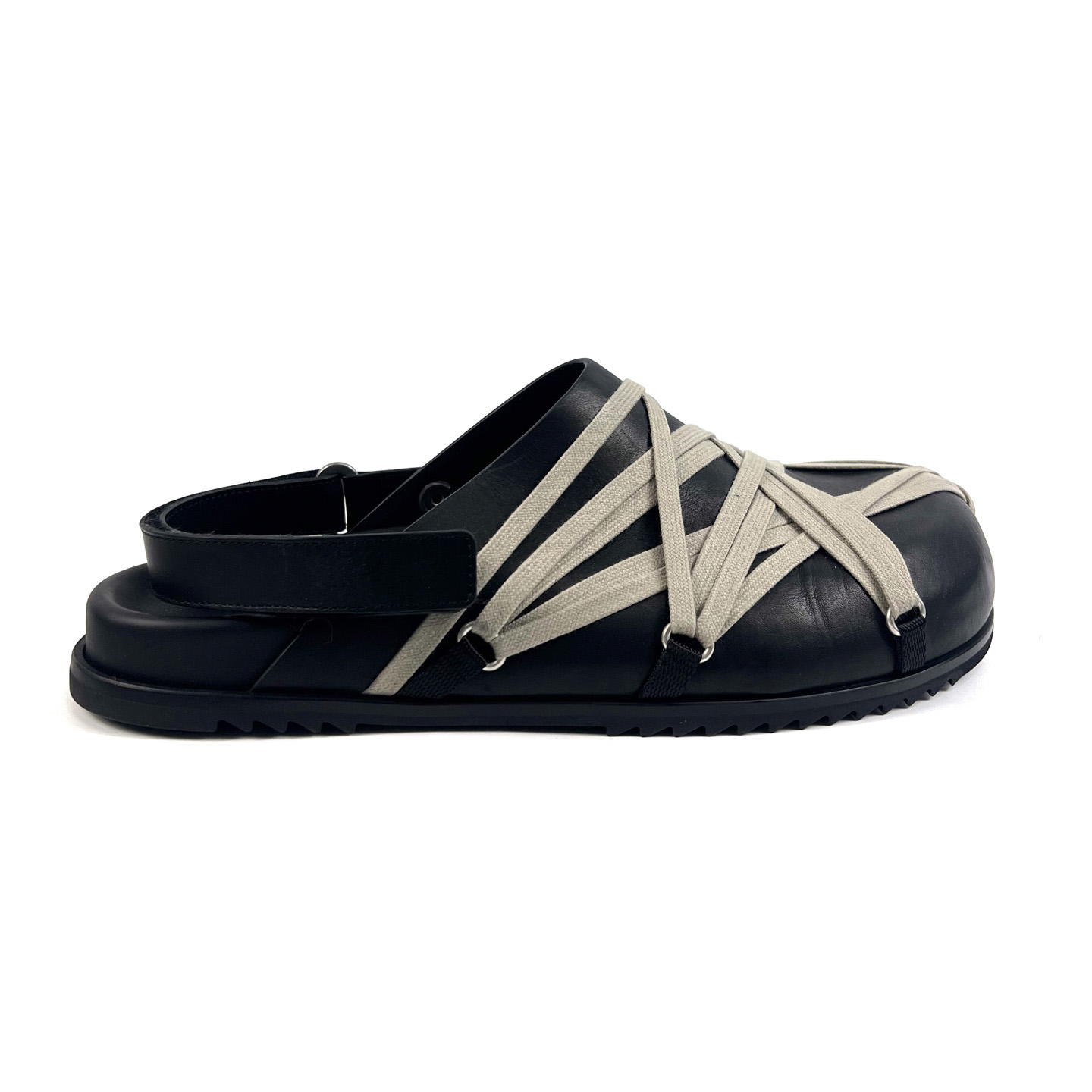 Rick Owens Hollywood Megalaced Mule Granola 'Black' - DopestKickz