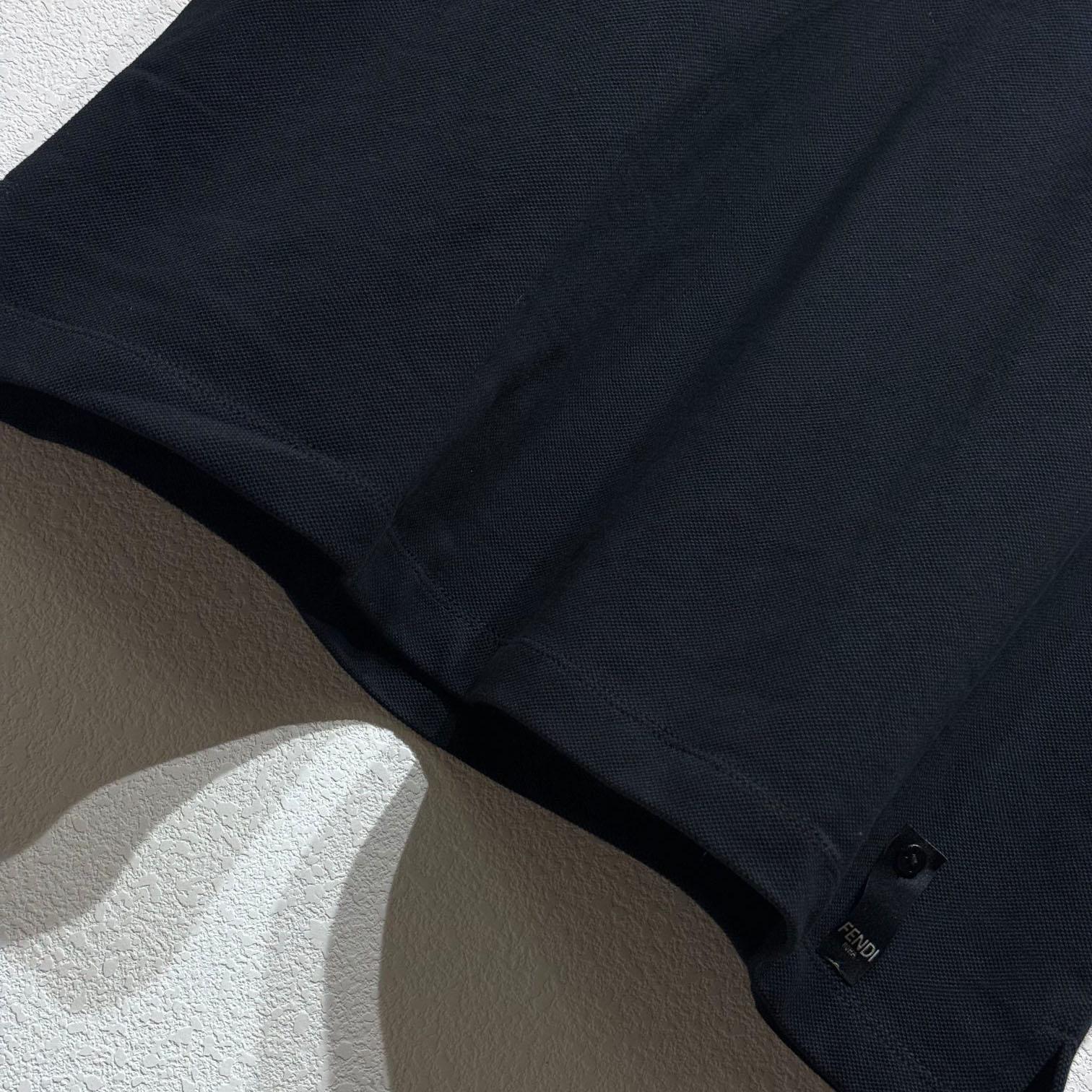 Fendi Black Cotton Polo Shirt - DopestKickz