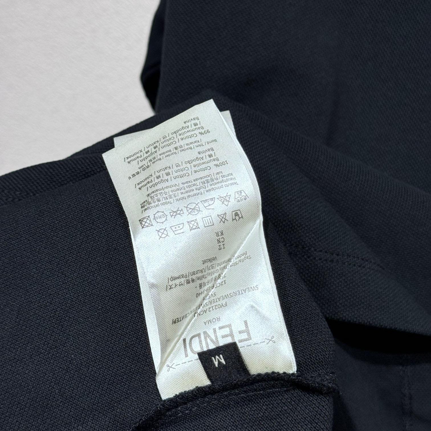 Fendi Black Cotton Polo Shirt - DopestKickz