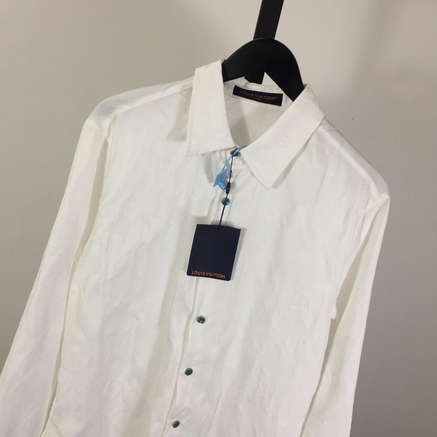 Louis Vuitton Long-Sleeved Jacquard Silk Shirt   1AFWRZ - DopestKickz