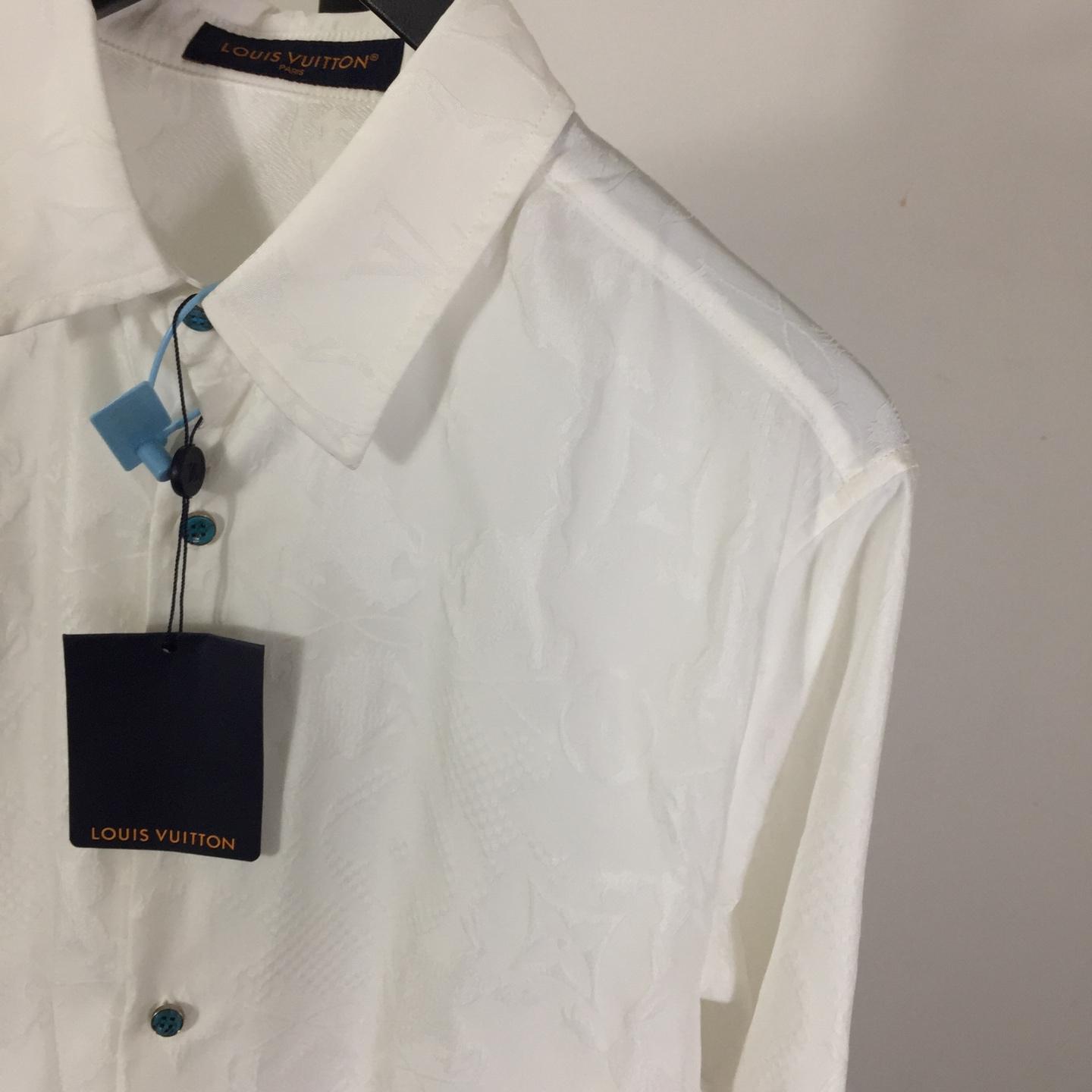 Louis Vuitton Long-Sleeved Jacquard Silk Shirt   1AFWRZ - DopestKickz