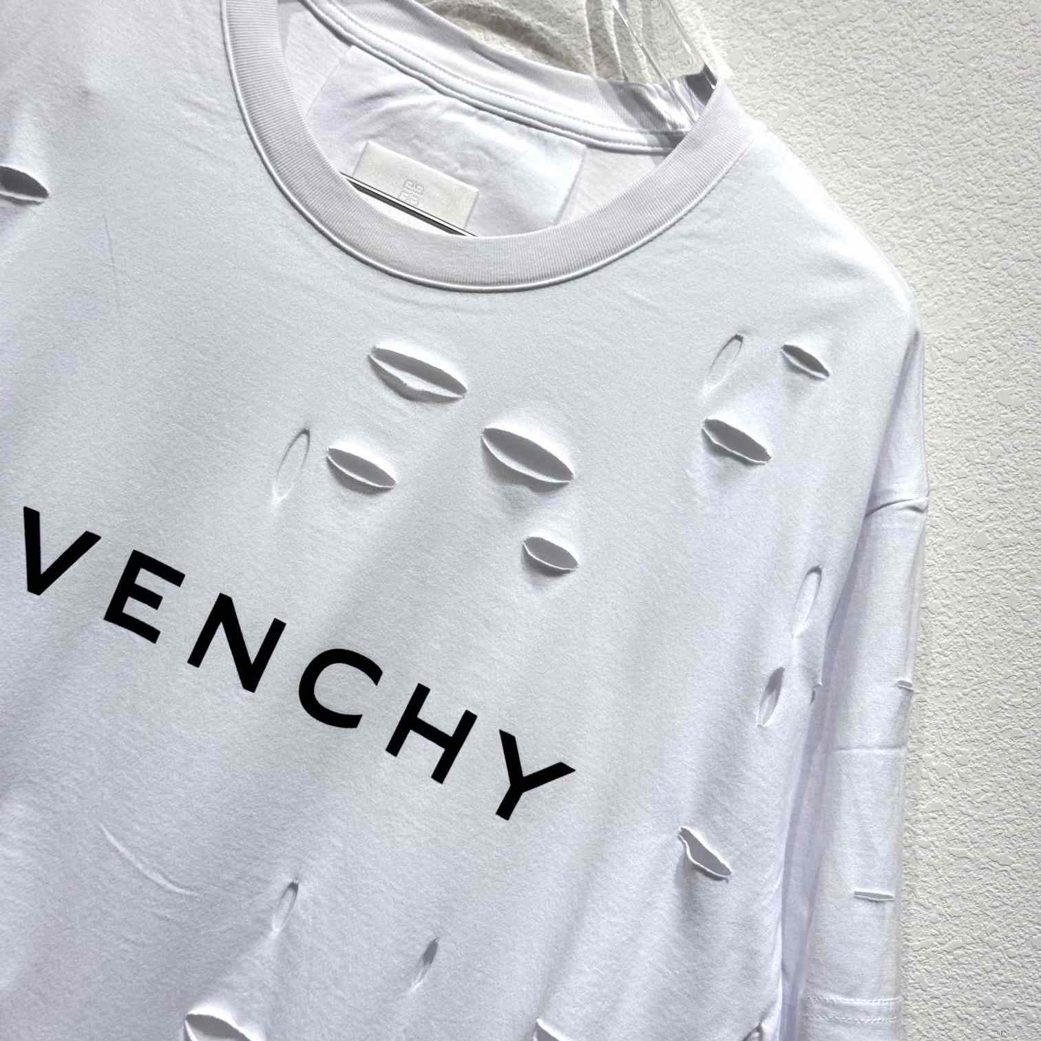 Givenchy White Destroyed T-Shirt  - DopestKickz