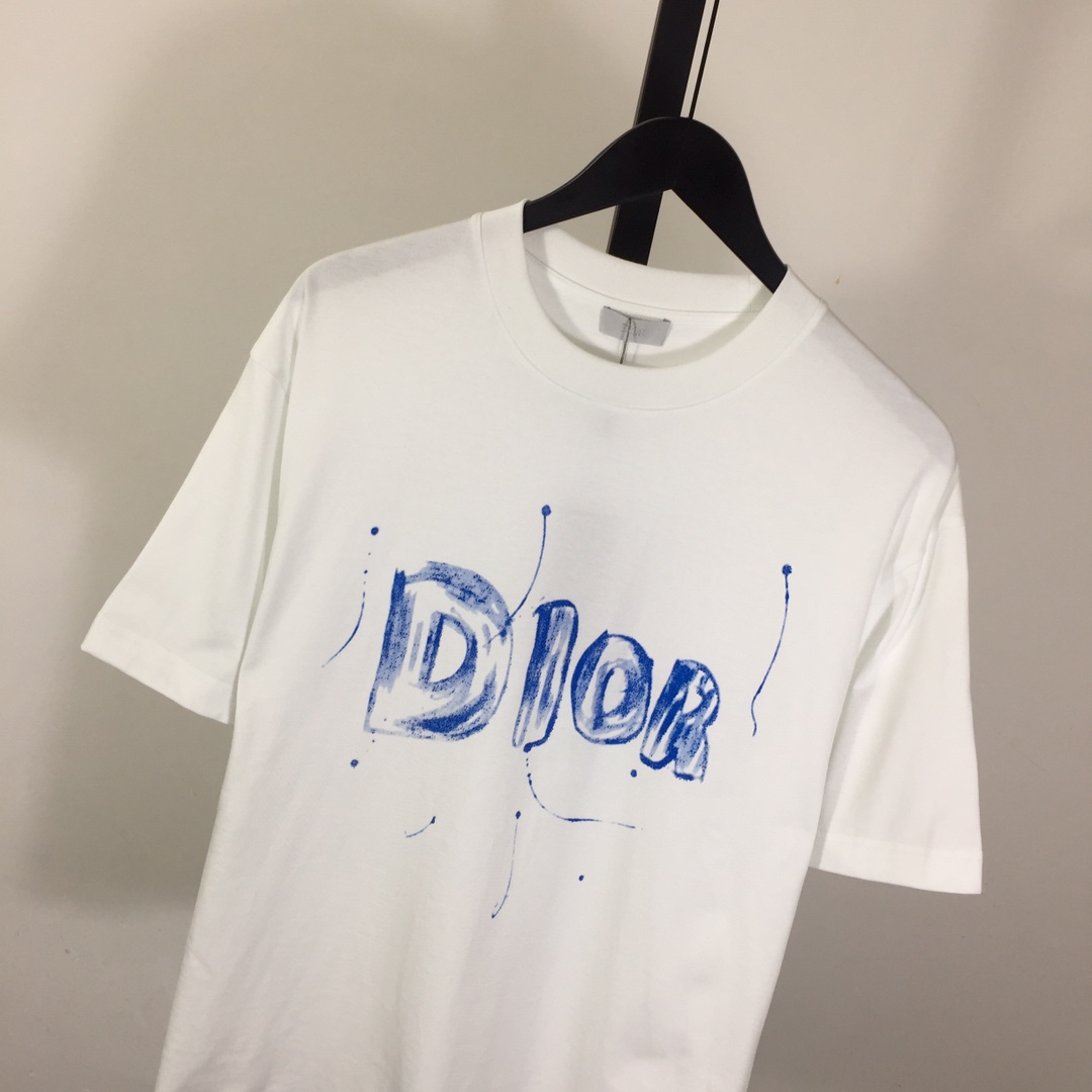 Dior Logo Cotton T-Shirt  - DopestKickz