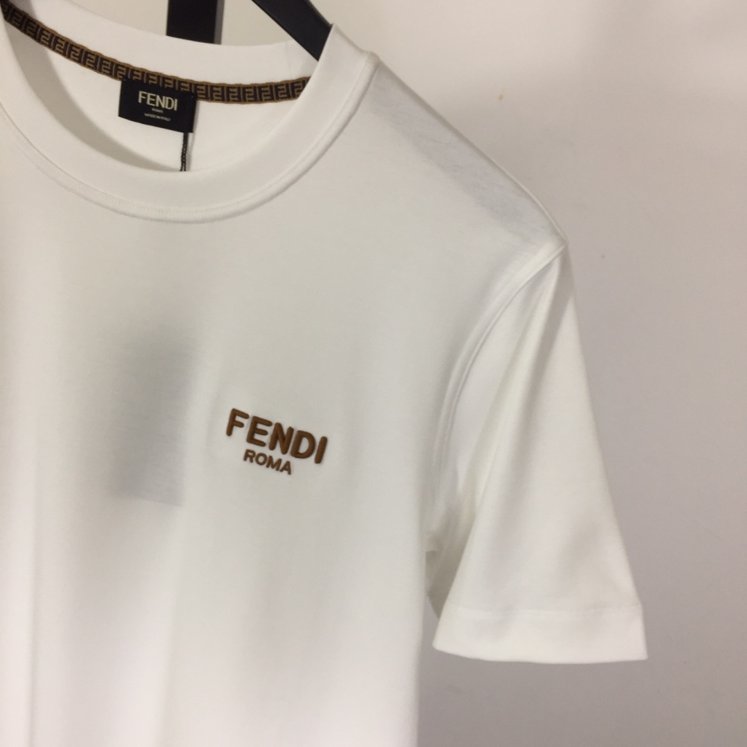 Fendi Cotton Jersey T-shirt With Embroidery - DopestKickz