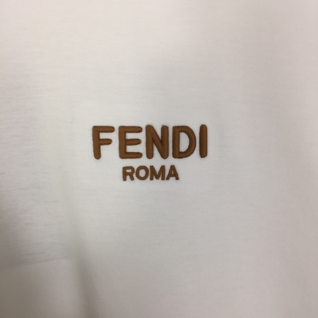 Fendi Cotton Jersey T-shirt With Embroidery - DopestKickz