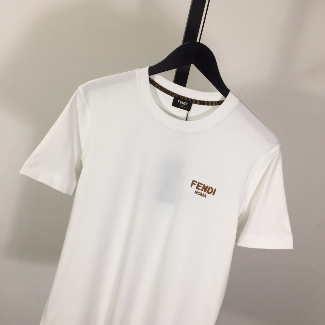 Fendi Cotton Jersey T-shirt With Embroidery - DopestKickz