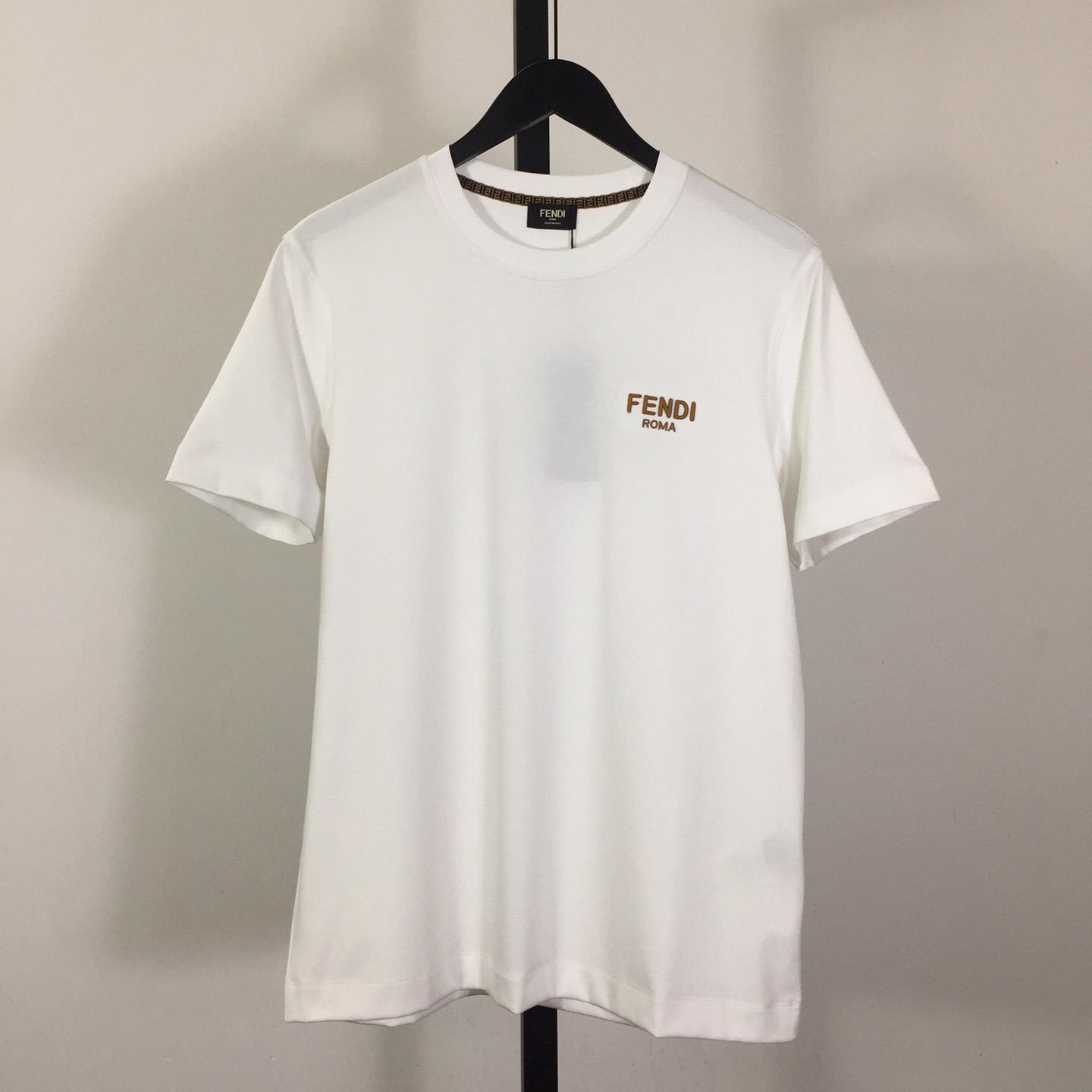 Fendi Cotton Jersey T-shirt With Embroidery - DopestKickz