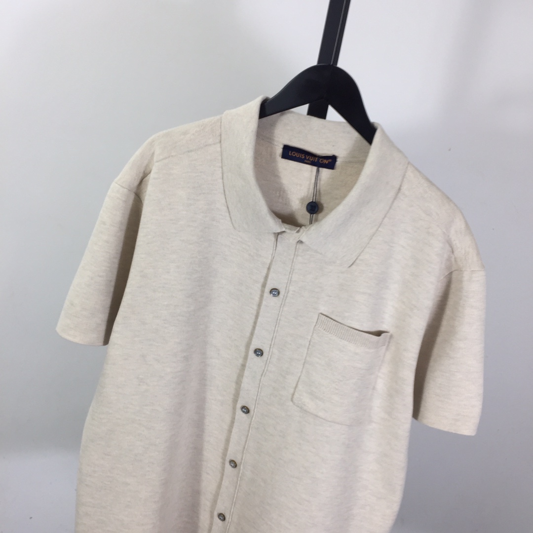 Louis Vuitton Monogram Embossed Short-Sleeved Knit Shirt - DopestKickz